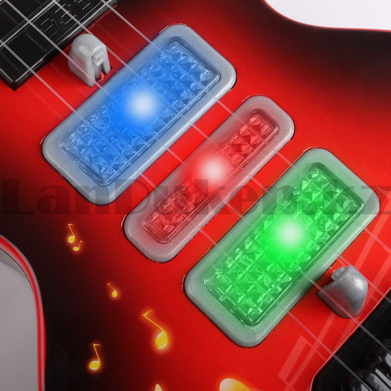 Детская гитара музыкальная с 4 струнами с световой подсветкой RockBand music guitar No.929.A - фото 6 - id-p84867201