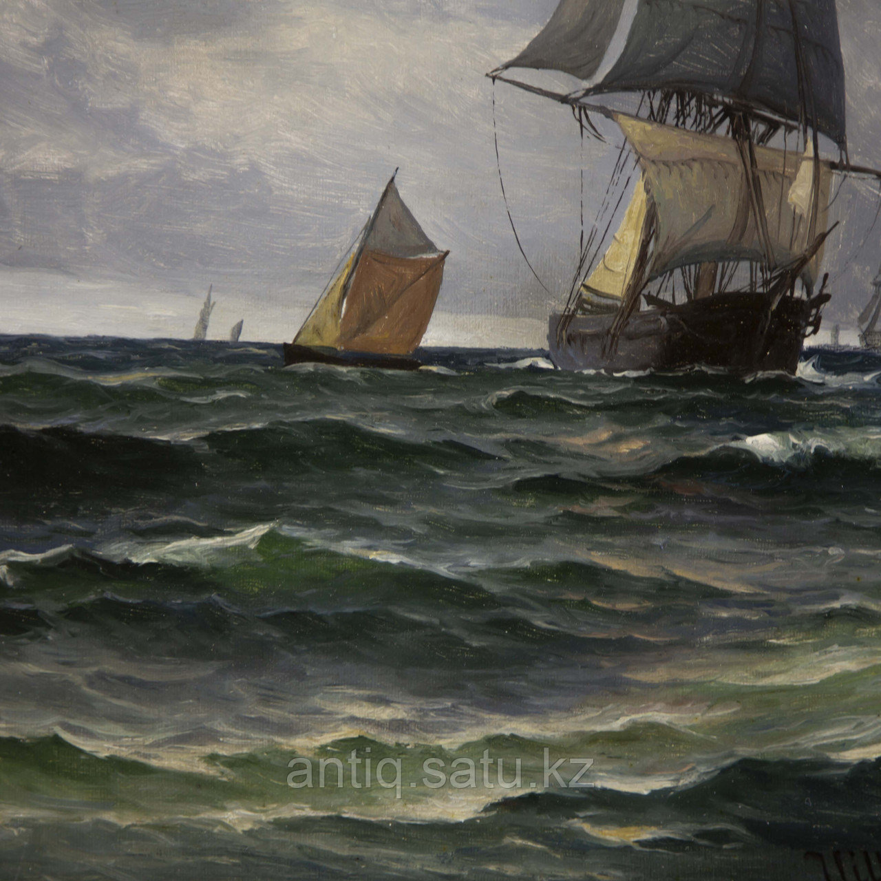 Парусник в море» Victor Vilhelm Bille(1864-1908) Дания - фото 5 - id-p85019094