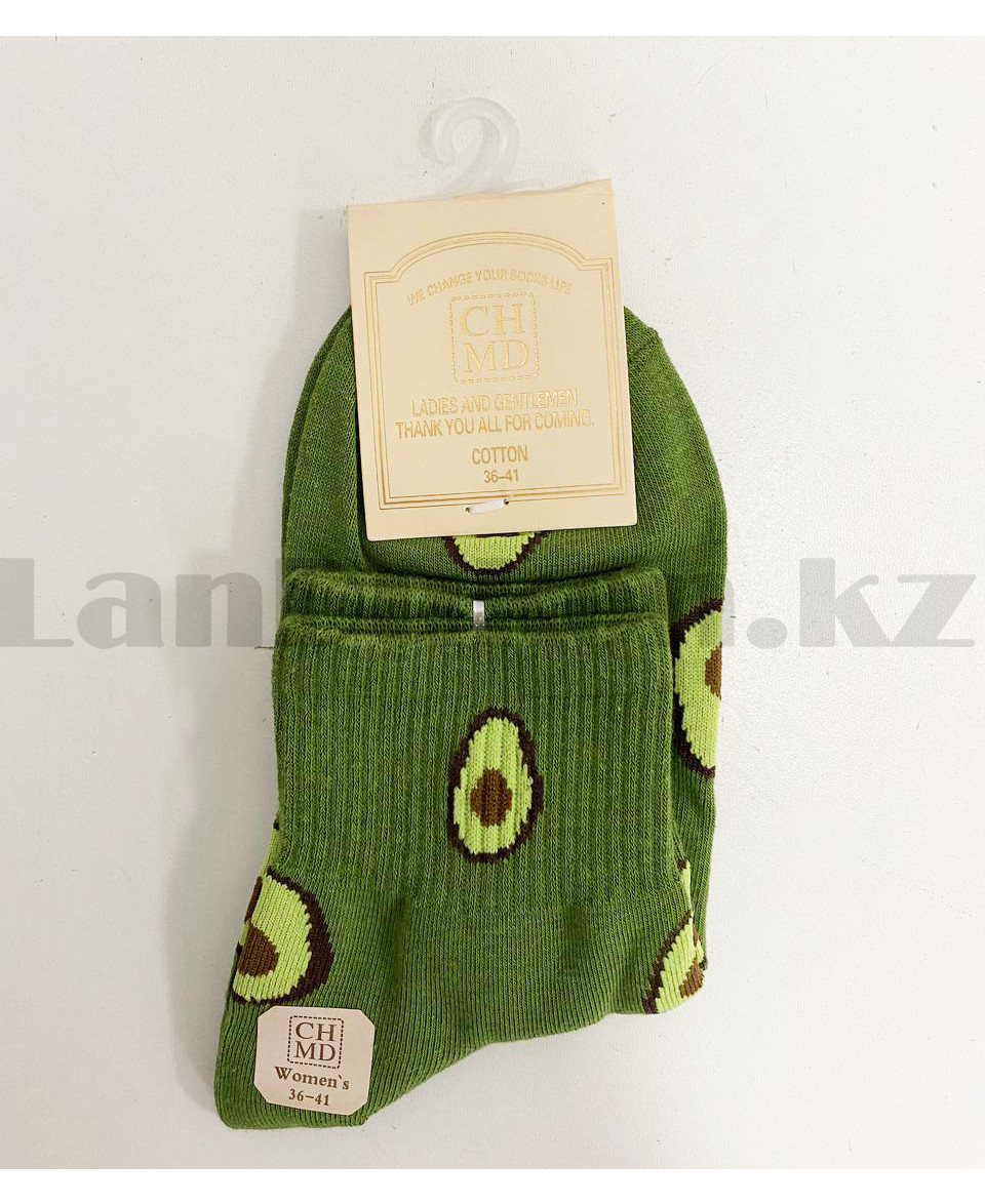 Носки женские хлопковые Авокадо 36-41 размер CHMD зеленый - фото 6 - id-p85019296