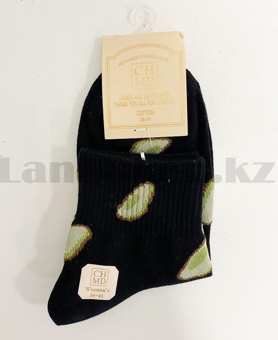 Носки женские хлопковые Авокадо 36-41 размер CHMD черный - фото 6 - id-p85018798