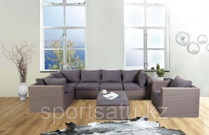 Набор мебели, диван + стол (из искусственного ротанга)