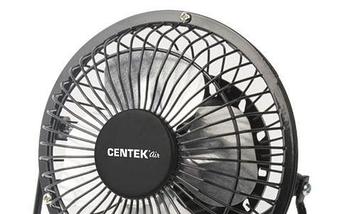 Вентилятор настольный металлический CENTEK Air Black&RED {защитная решетка, USB} (Черно-Красный), фото 2