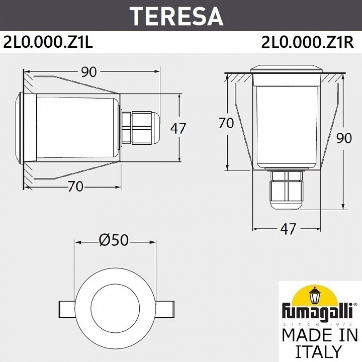 FUMAGALLI Уличный встраиваемы светильник FUMAGALLI TERESA 1L 2L1.000.000.LXZ1L - фото 2 - id-p77037110