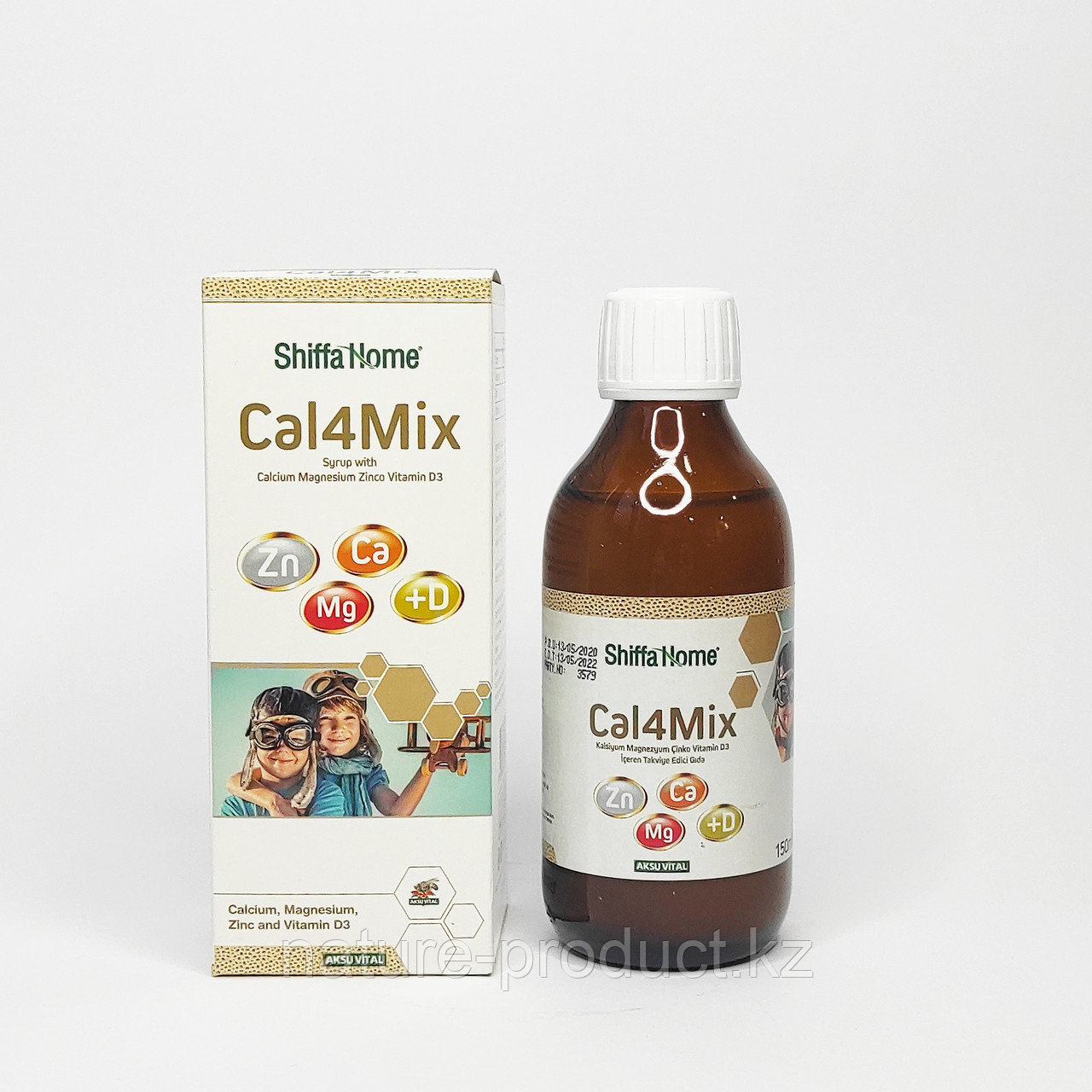 Детский витаминный СИРОП CAL4MIX ДЛЯ ПОЛНОЦЕННОГО РАЗВИТИЯ КОСТЕЙ ОТ SHIFFA HOME(AKSU VITAL) 150 мл.