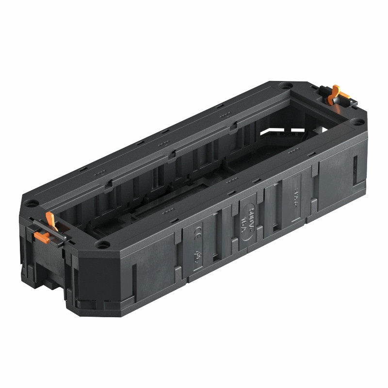 Монтажная коробка UT4 для установки в лючок с накладкой для 4xModul45 (полиамид, черный). Тип: UT4 45 4. Бренд