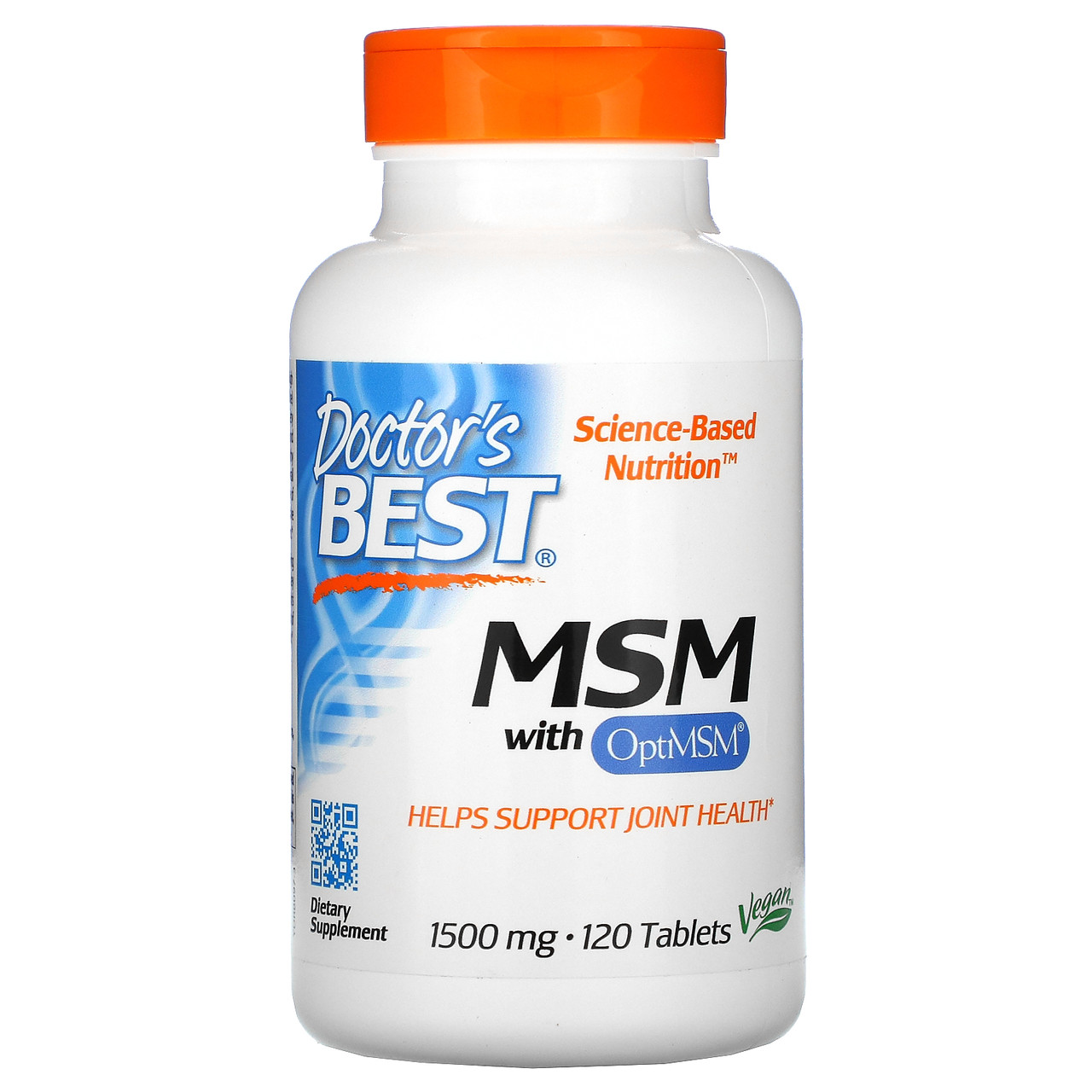 МСМ( MSM) сера органическая (метилсульфонилметан), 1500 мг, 120 табл, Doctor's Best - фото 1 - id-p85108937