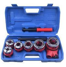 ROCKFORCE Клупп трубный со сменными плашками (1/4", 3/8", 1/2", 3/4",1", 1 1/4") 9 предметов, в кейсе