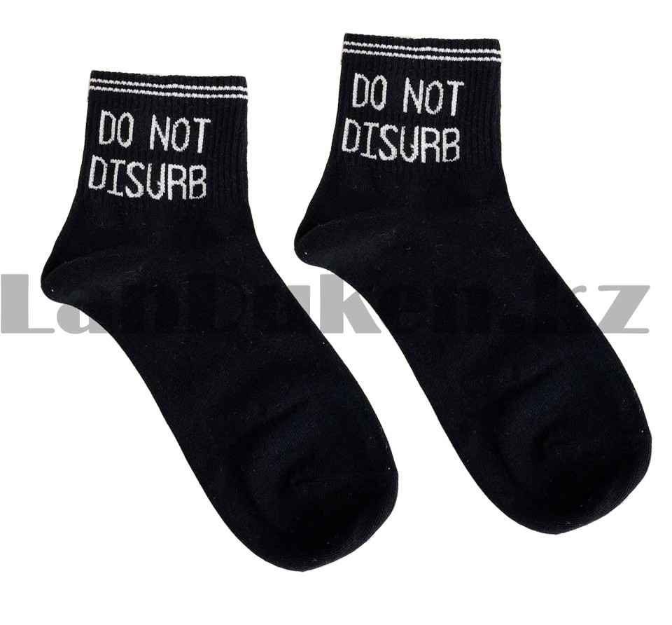 Носки женские хлопковые с надписью "Do not disurb" 37-42 размер Jieerli BH124 черные - фото 5 - id-p85021821