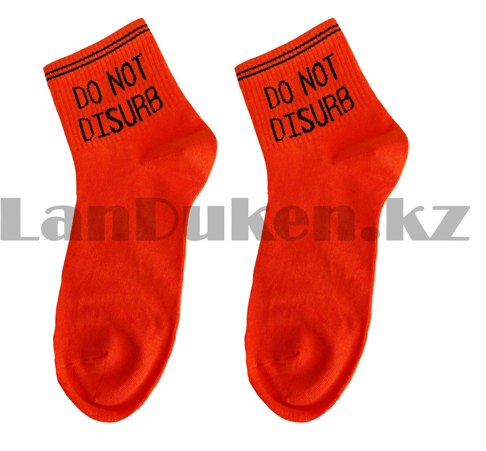 Носки женские хлопковые с надписью "Do not disurb" 37-42 размер Jieerli BH124 оранжевые - фото 4 - id-p85021824