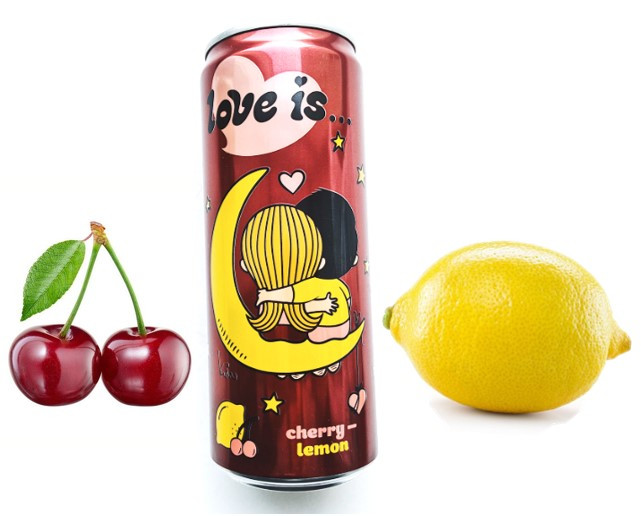 LOVE is Газ напиток Вишня - Лимон (Бордовый) 330ml /12шт-упак/