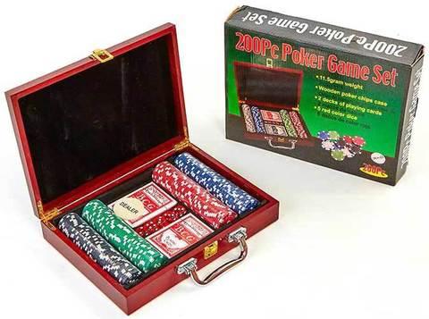 Набор для игры в покер в деревянном кейсе «Poker Game Set» (100 фишек) - фото 2 - id-p69746324