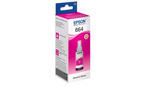 Epson C13T66434A Чернила пурпурные T6643 для L100/L200 Magenta ink bottle 70ml - фото 1 - id-p85158278