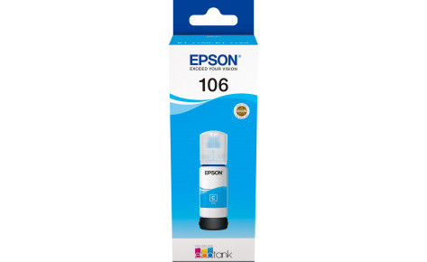 Epson C13T00R240 Чернила голубые 106 EcoTank CY Ink Bottle, для Epson L7160 / L7180 - фото 1 - id-p85158983