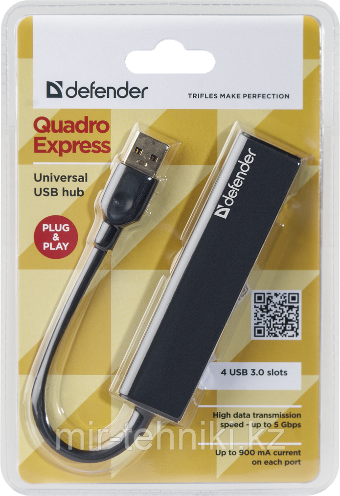 USB хаб Defender Quadro Express USB3.0, 4 порта - фото 2 - id-p85158970