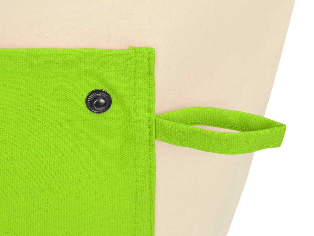 Складная хлопковая сумка для шопинга Gross с карманом, зеленое яблоко - фото 6 - id-p85159554