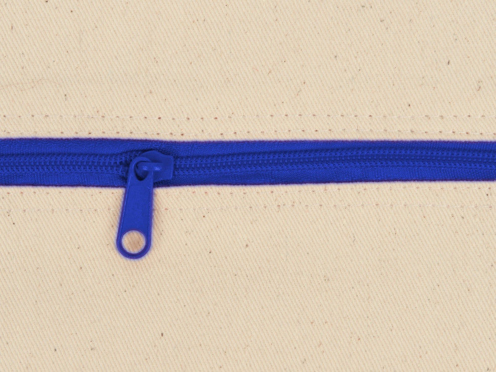 Рюкзак-мешок хлопковый Lark с цветной молнией, натуральный/синий - фото 6 - id-p85159561