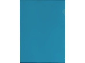Папка-уголок прозрачный формата  А4 0,18 мм, синий глянцевый, фото 2