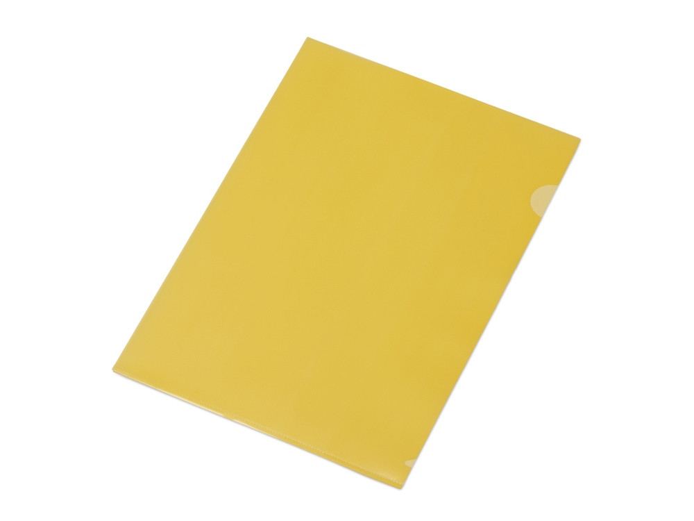Папка-уголок прозрачный формата А4 0,18 мм, желтый глянцевый - фото 1 - id-p85159627