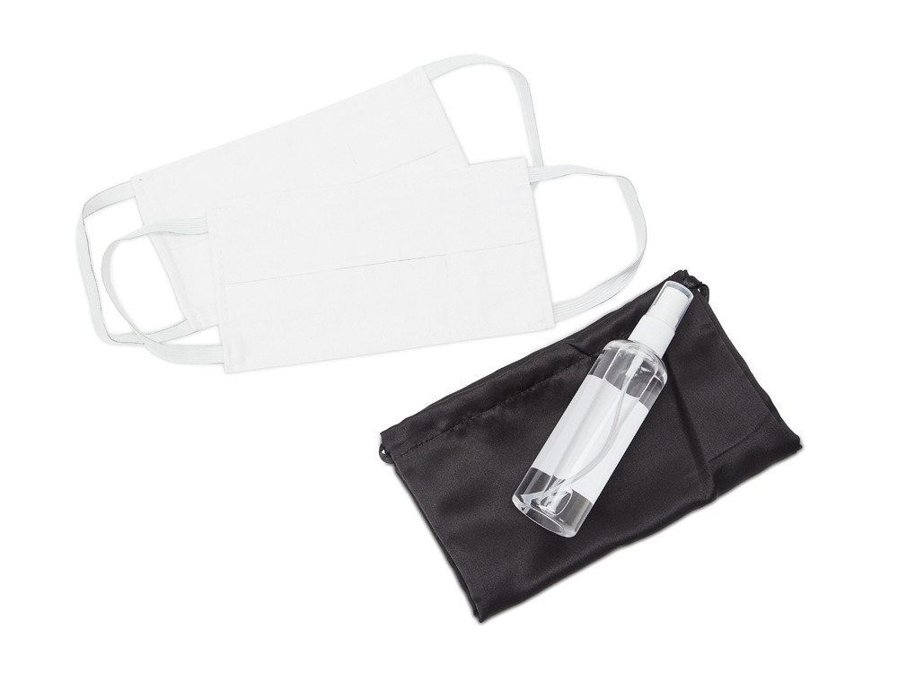 Набор средств индивидуальной защиты в сатиновом мешочке Protect Plus, белый - фото 1 - id-p85159642