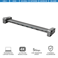 TRUST Dalyx Aluminium Разветвитель USB 10 портов 10-in-1 USB-C