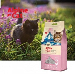 Alpine cat,комкующийся наполнитель с ароматом сакуры,5 л. 4 кг