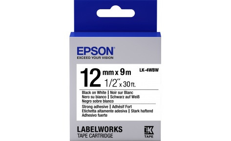 Epson C53S654016 Лента термотрансферная LK4WBW, 12/9 повышенной прочности, для маркировки - фото 1 - id-p85161012