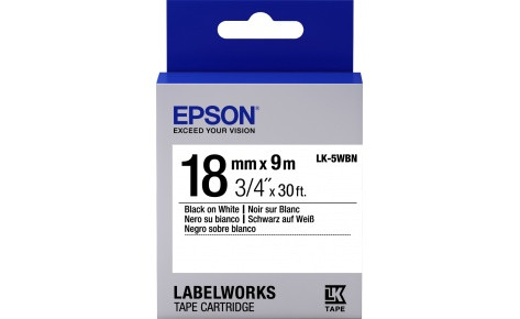 Epson C53S655006 Лента пастельная LK5WBN Std Blk/Wht 18/9 - фото 1 - id-p85161015