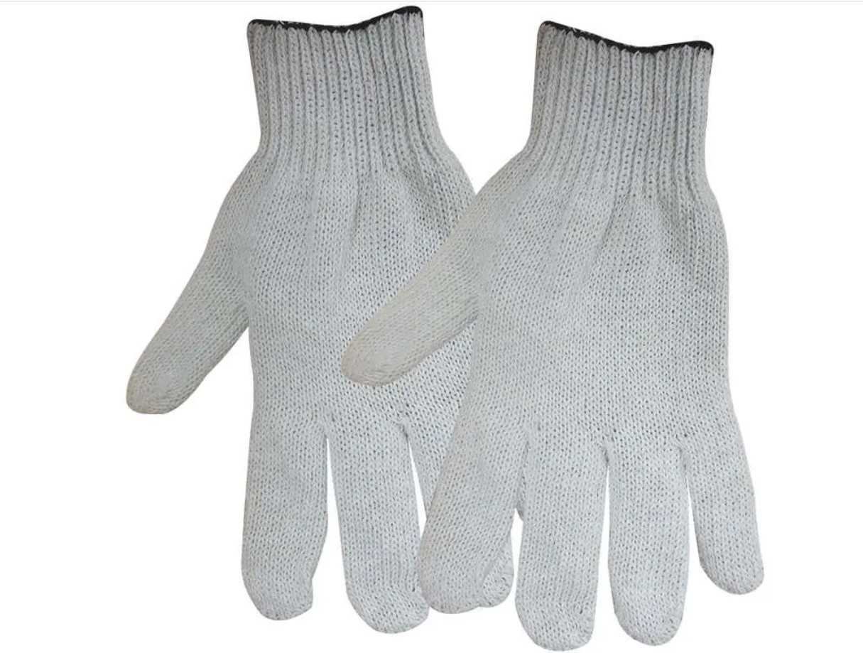 Перчатки х/б OfficeClean, эконом,без покрытия,4 нитки, белые