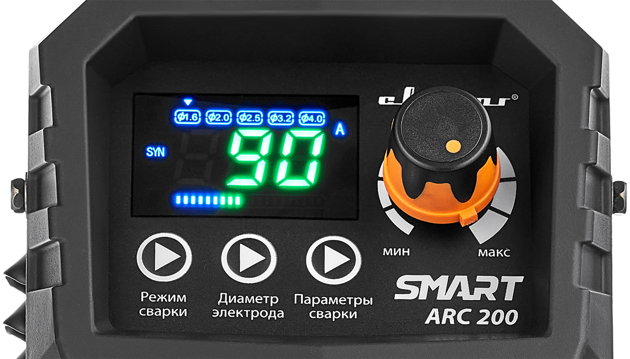 Инвертор сварочный ARC 200 "REAL SMART" (Z28303) Black (маска+краги) - фото 4 - id-p84251738