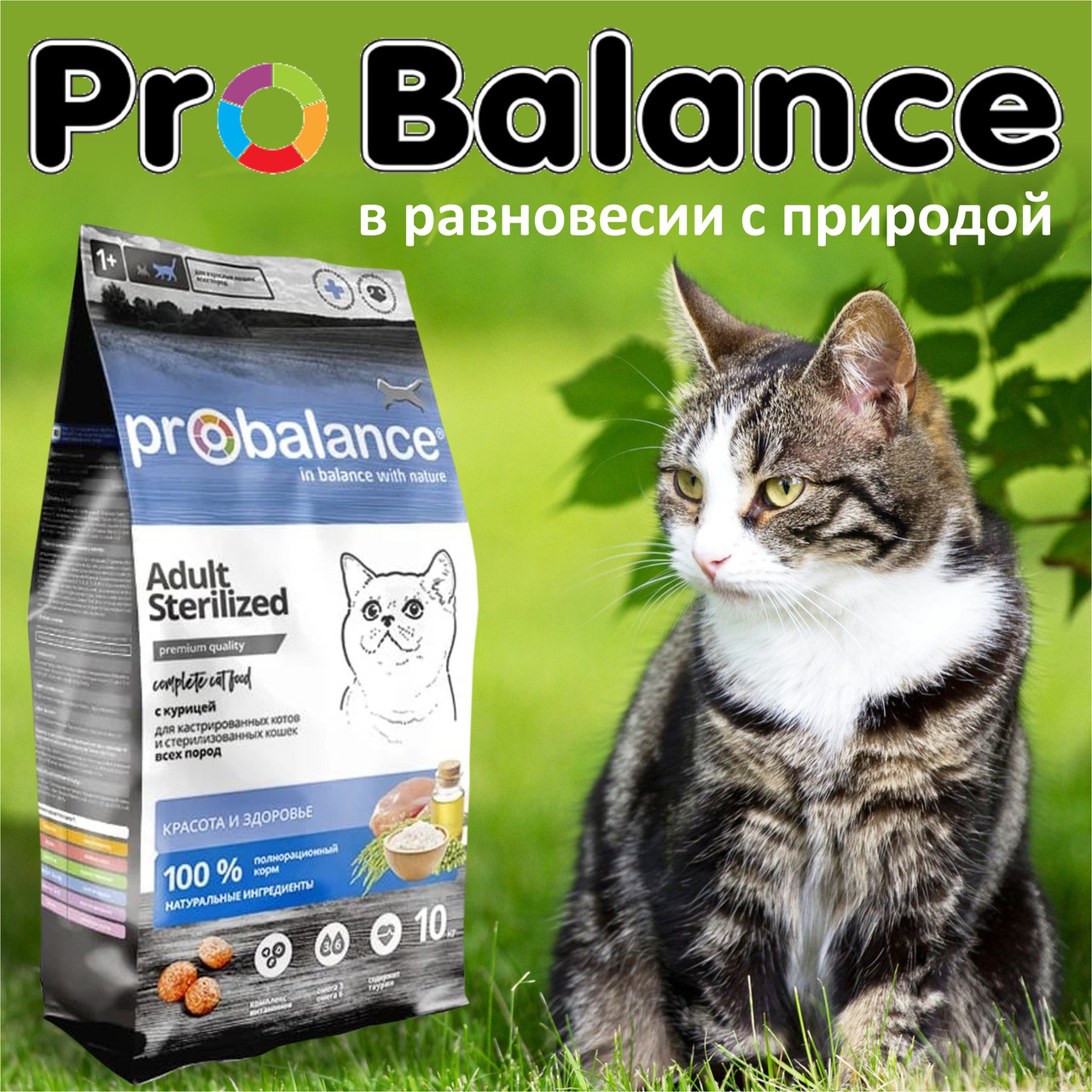 Сухой корм для стерилизованных кошек ProBalance с курицей