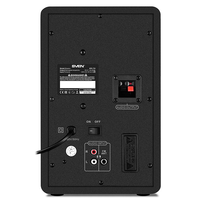 SVEN SPS-710, чёрный, акустическая система 2.0, мощность 2х20Вт (RMS), FM-тюнер, USB/SD, дисплей / - фото 3 - id-p85019136