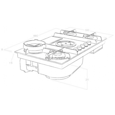 Встраиваемая варочная поверхность Elica Nikola Tesla Flame BL/A/88 - фото 2 - id-p85207333