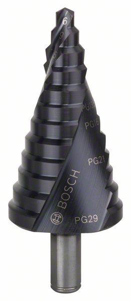 Ступенчатое сверло с трехгранным хвостовиком Bosch HSS-AlTiN 6-37 мм - фото 1 - id-p85207908