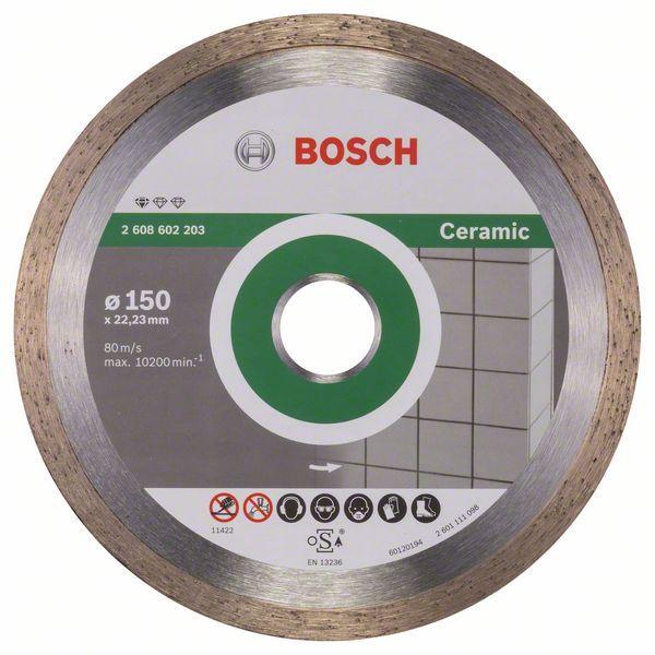 Алмазный отрезной круг по керамике Bosch Standard for Ceramic 150x22.23x1.6x7 мм - фото 1 - id-p85207983