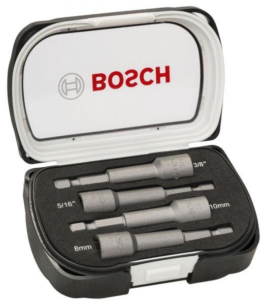 Набор ударных магнитных головок с шестигранным хвостовиком 1/4" Bosch 65 мм, 4 шт