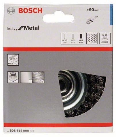 Щетка чашечная из стальной проволоки Bosch Heavy for Metal Ø 90x0.8 мм - фото 2 - id-p85208034