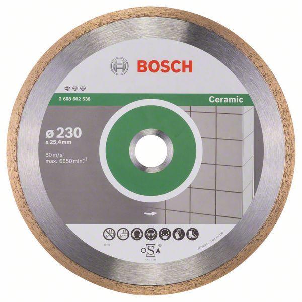 Алмазный отрезной круг по керамике Bosch Standard for Ceramic 230x25.4x1.6x7 мм - фото 1 - id-p85208063