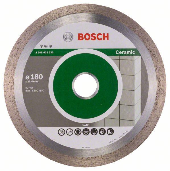 Алмазный отрезной круг по керамике Bosch Best for Ceramic 180x25.4x2.2x10 мм - фото 1 - id-p85208069