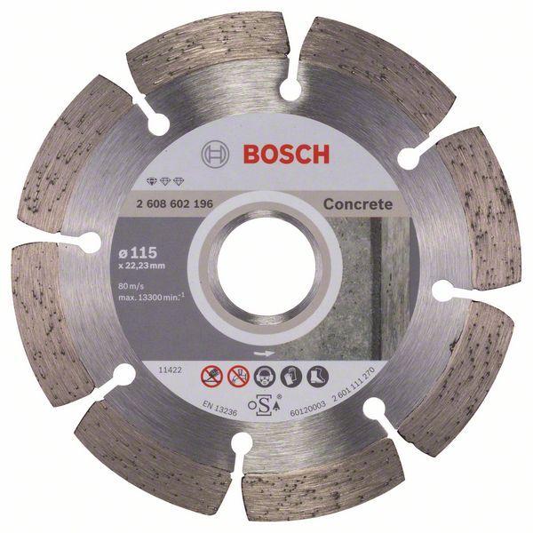 Алмазный отрезной круг по бетону Bosch Standard for Concrete 115x22.23x1.6x10 мм, 10 шт