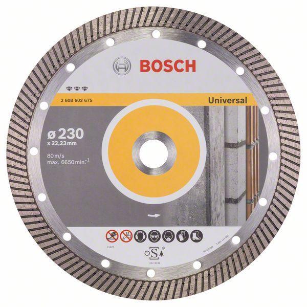 Алмазный отрезной круг универсальный Bosch Best for Universal Turbo 230x22.23x2.5x15 мм