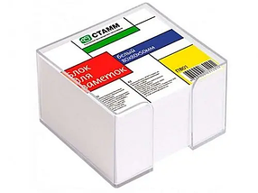 Блок для записей СТАММ белый в подставке 8х8х5 см