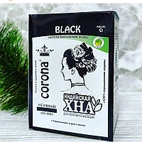 Хна Корона Corona - индийская черная хна с амлой и алоэ для окрашивания, укрепления и питания волос, 12 шт
