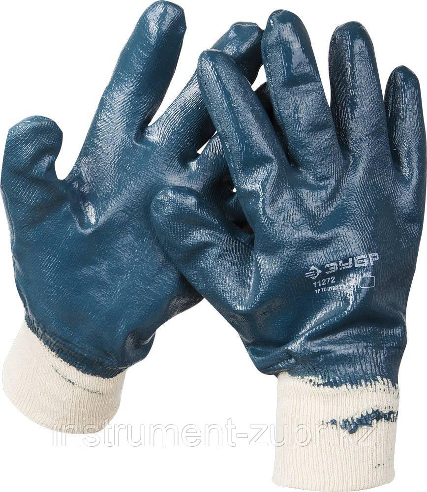 Перчатки ЗУБР рабочие с манжетой, с полным нитриловым покрытием, размер XL (10) - фото 1 - id-p45280242