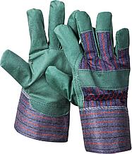 Перчатки STAYER "MASTER" рабочие, искусственная кожа, зеленые, XL