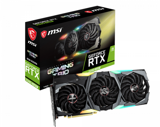 Видеокарта MSI GeForce RTX2080 SUPER, 8GB GDDR6 256bit DP HDMI Type-C RTX 2080 SUPER GAMING TRIO, фото 2