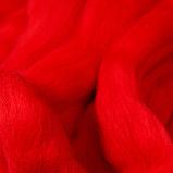 Шерсть для валяния 100% тонкая шерсть 50гр (06-Красный), фото 4