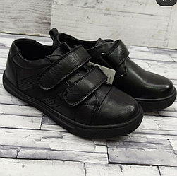 Туфли черные с двумя липучками
