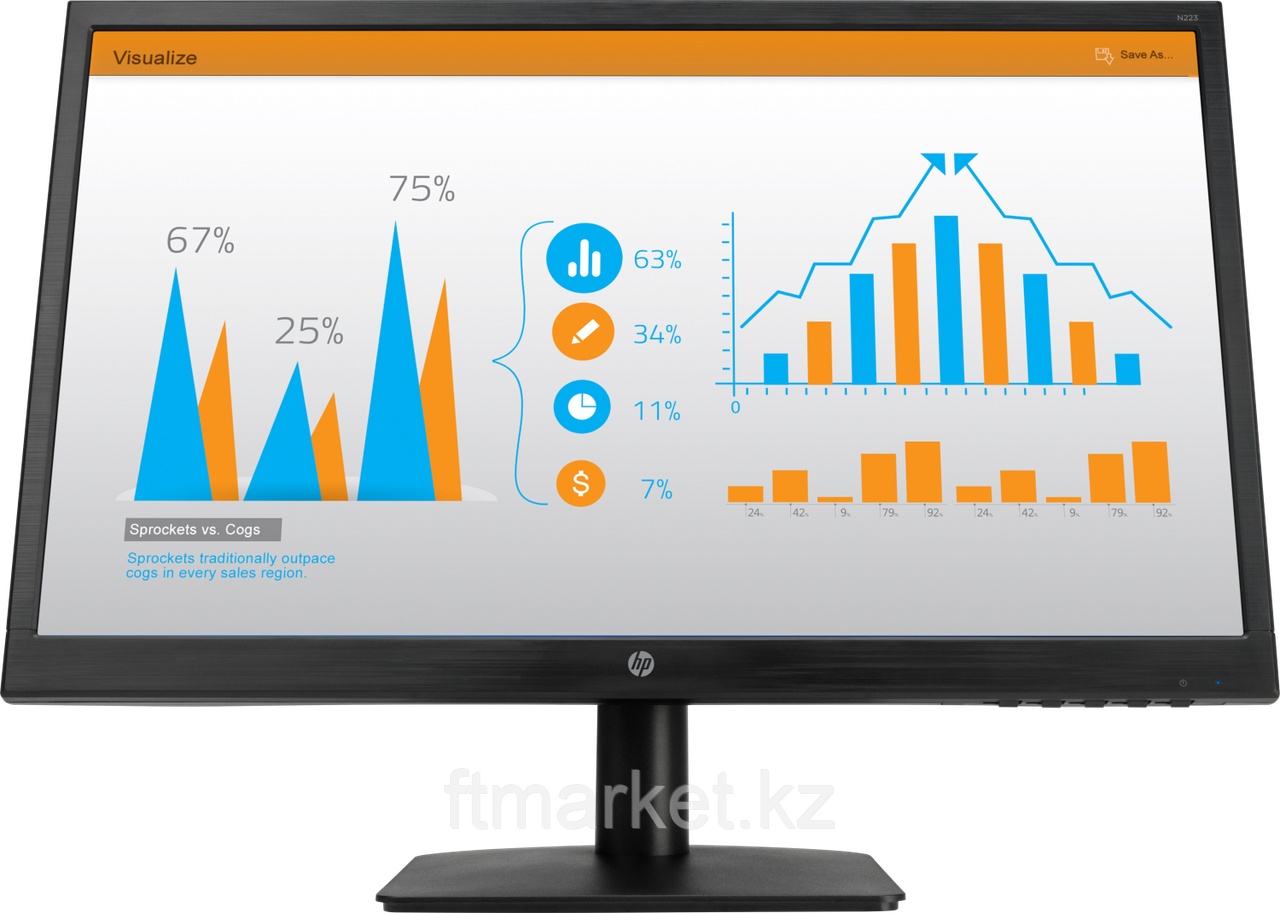Монитор жидкокристаллический HP HP Monitor N223 21.5" TN 1920 x 1080/5ms/HDMI/VGA/1 Year