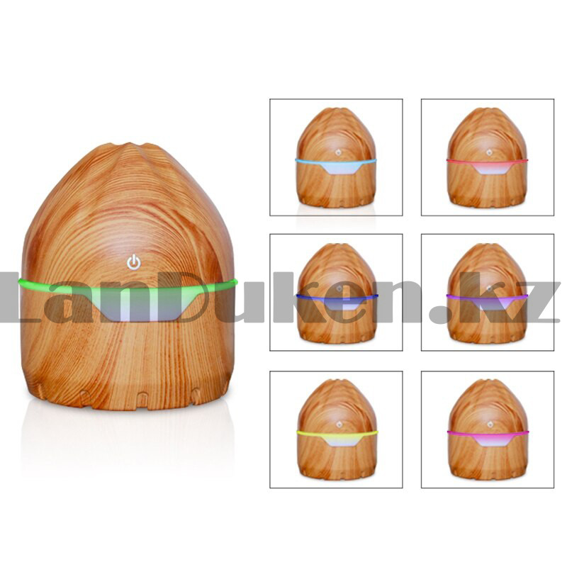 Увлажнитель воздуха арома-лампа с ультразвуковым распылением с световой подсветкой 071, 300 мл светлое дерево - фото 6 - id-p85241166