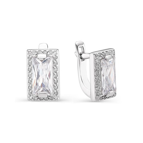 Серьги из серебра с фианитом Алькор 02-0753/00КЦ-00